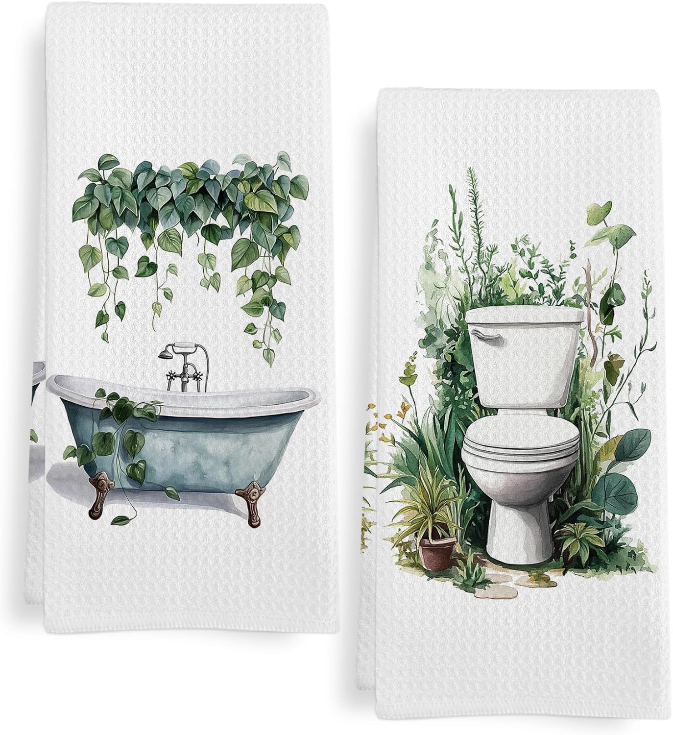 GWFSJYU Sage Green Eucalyptus Hand Towels for Bathroom Set