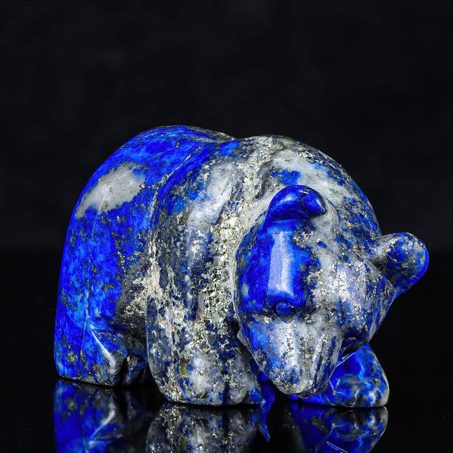 2.5" Crystal Dolphin Figurine Collectibles,Dolphin Gifts for Women, Sea Animal Sculpture Statue, Home Office Desk Decoration Ornaments (Lapis Lazuli)