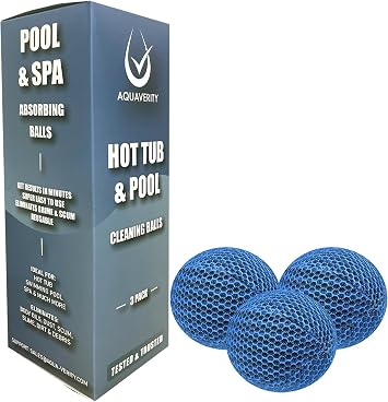 Hot Tub Scum Absorber Balls   Reusable Floating Spa Sponge Cleaners for Hot Tubs and Pools - Eco-Friendly Hot Tub Accessories for Scum, Oil & Grease Removal