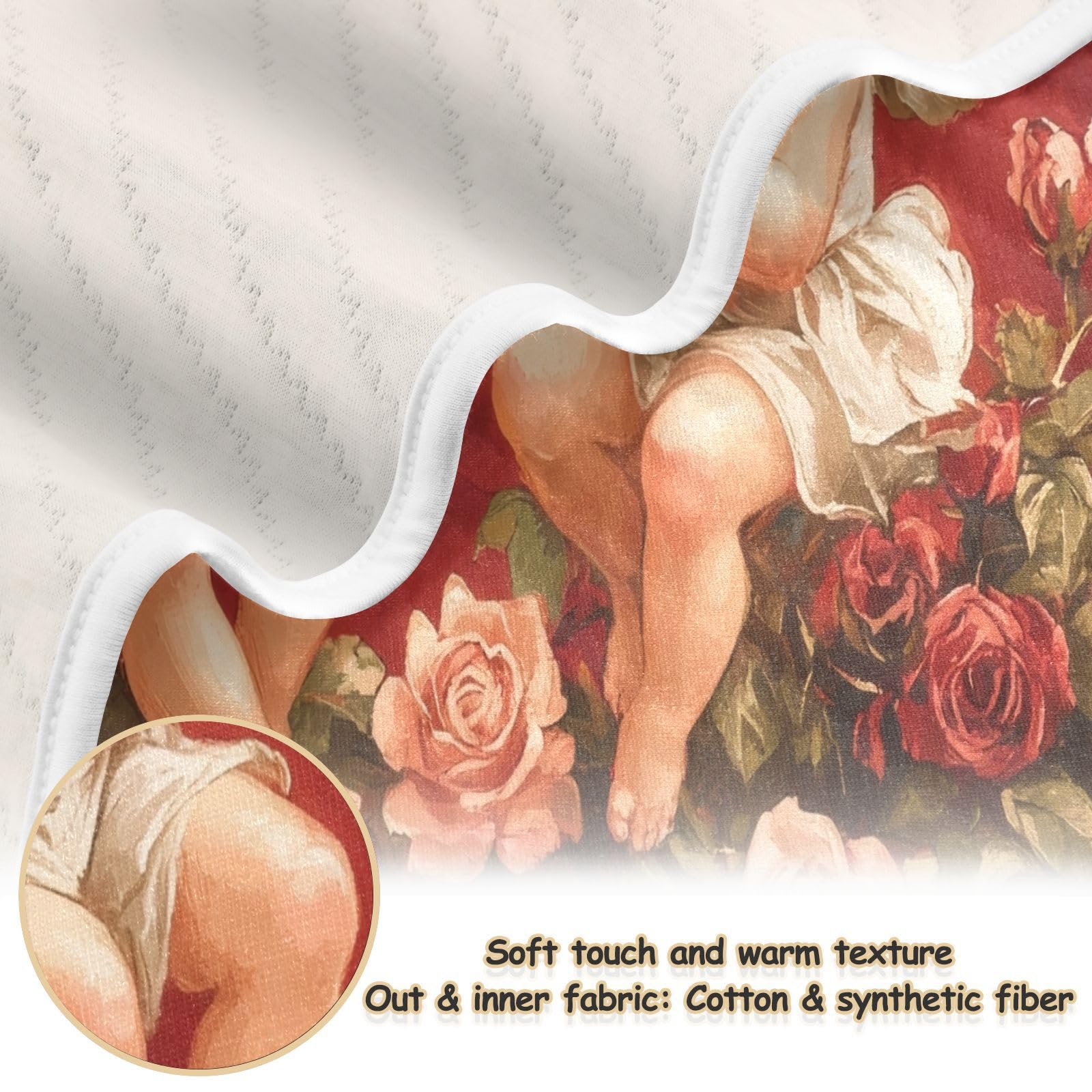 Burbuja Cupids Roses Baby Blanket for Boys Girls, Nursery Soft Warm Swaddling Receiving Baby Blankets, 30x40 in Toddler Blanket