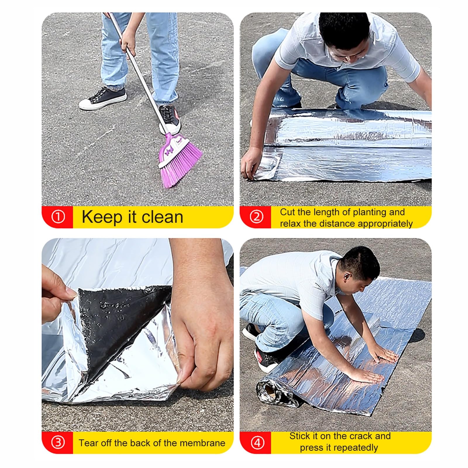 Generico Nastro sigillante Autoadesivo in Asfalto per Riparazione tetti, Nastro in Gomma Impermeabile, termoisolante e Riflettente Anti-UV per Navi, Pavimenti e soffitte (20 cm x 5 m)