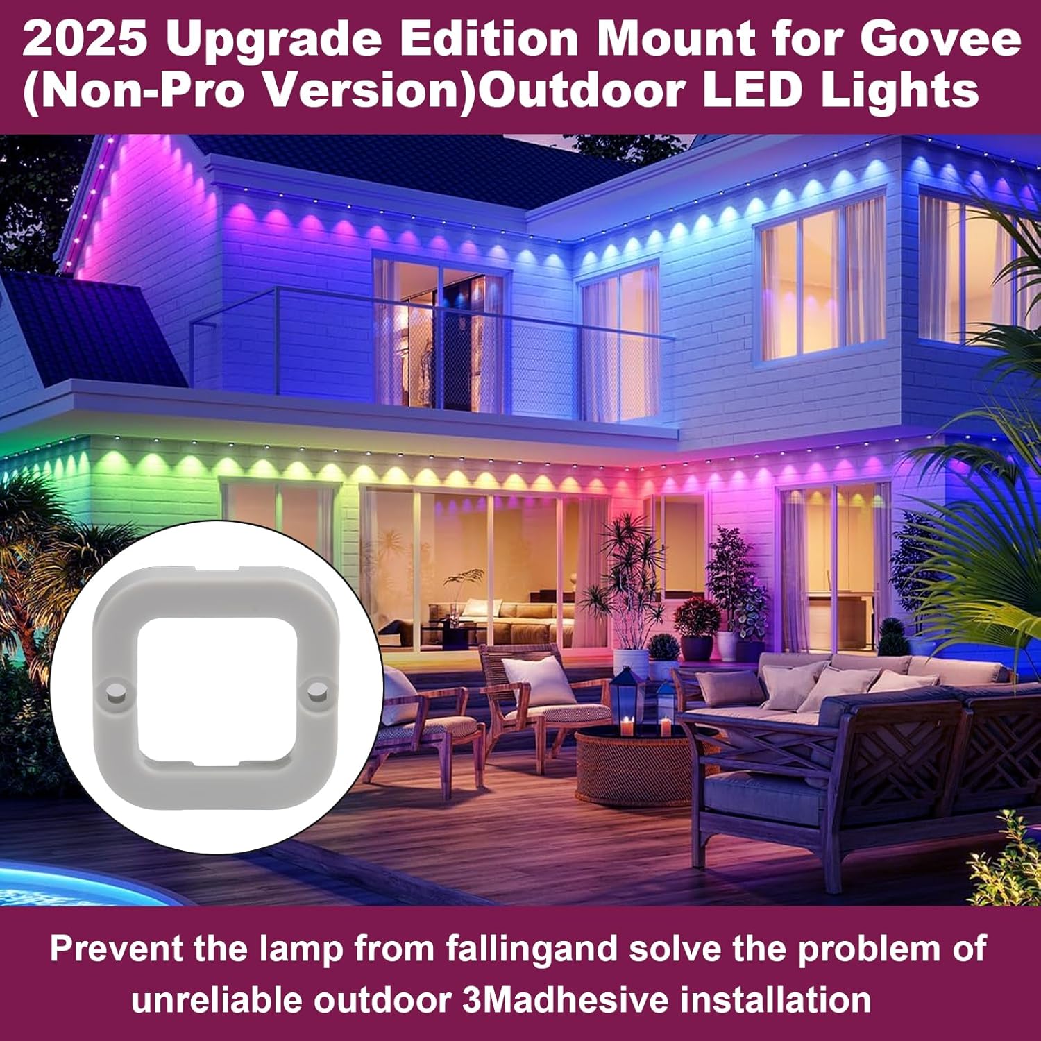 2025 Upgrade Edition Light Clips Mounting Brackets for Govee Permanent Outdoor Lights,Compatible with Govee H705/H805 (Non-Pro Version) Permanent Outdoor Lights Mounting Brackets （40 Packs） - Image 2
