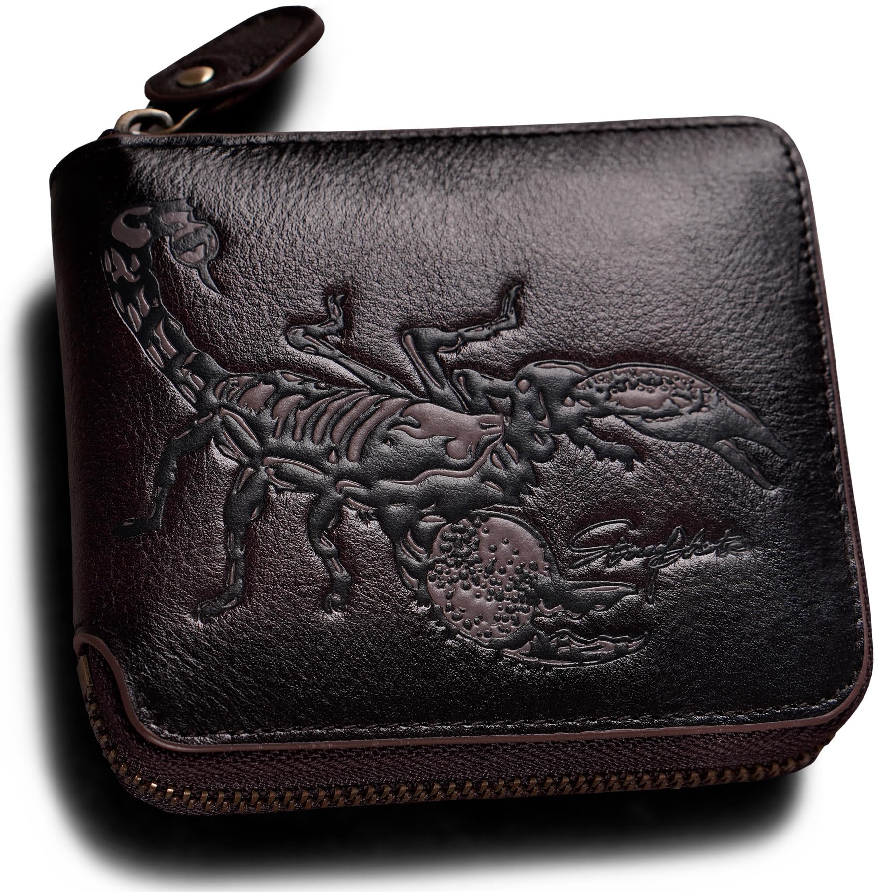 skneephate Zipper Wallet For Men,Men's Leather Wallets With Coin Pocket,Extra Capacity,RFID Blocking,Gifts for Him Husband and Boyfriend Gift (coffee)