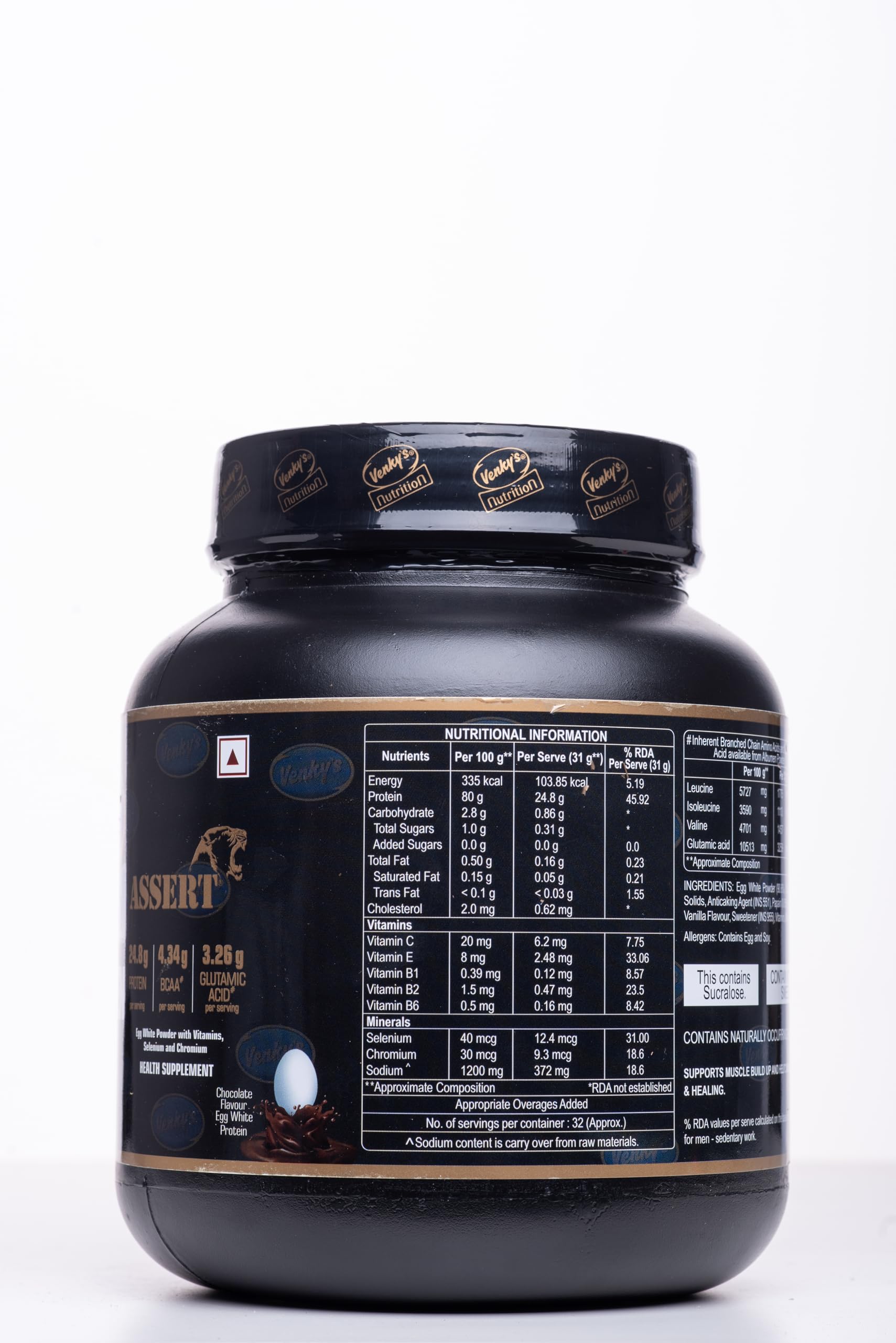 Venky's Nutrition Assert Albumen plus - 1 KG (Chocolate) with New Pack — Amazon image 3