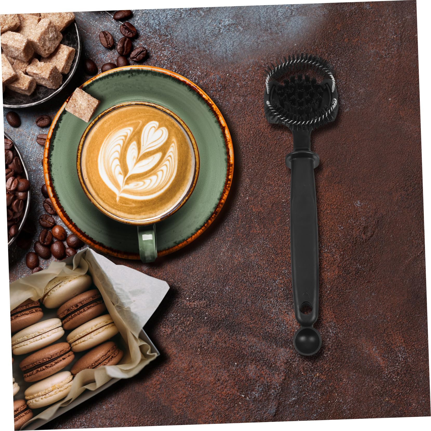 Cepillo de Limpieza para Cafetera Cepillo para Máquina de Café con Mango Portafiltros Herramienta de Limpieza de Cocina