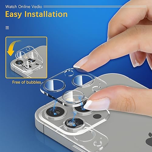 Miniatura 394 de UniqueMe [Paquete de 3 protectores de lente de cámara compatibles con iPhone 14 Pro Max/iPhone 14 Pro, vidrio templado, [compatible con fundas]