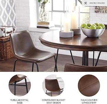 Signature Design by Ashley Centiar Mid-Century Dining Chair Set of 2, Brown