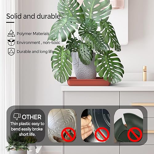 Miniatura 10 de WAYNHUI Plato cuadrado para plantas 681012141618 bandeja cuadrada de plástico para lavabo grandepequeña bandeja de recepción de agua (negro 6