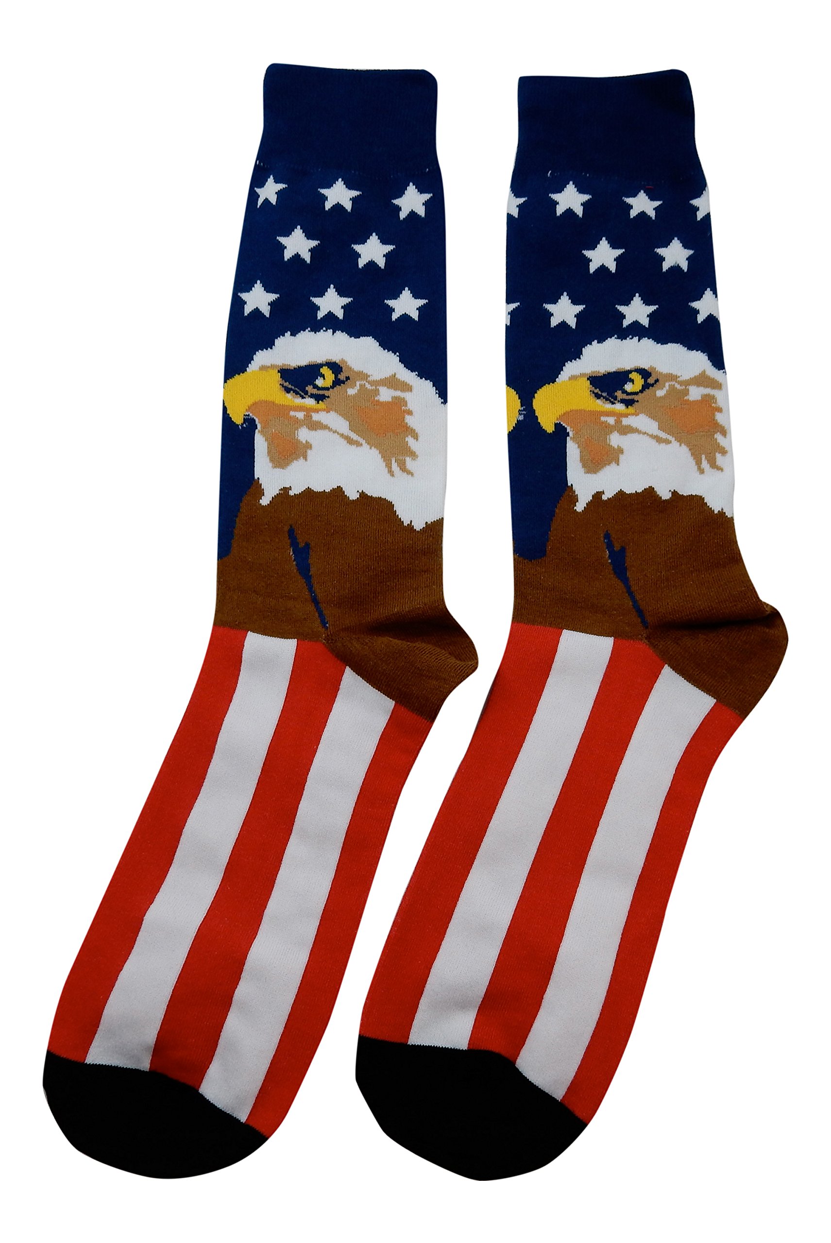 Fine FitNew! Bald Eagle & US Flag Socks