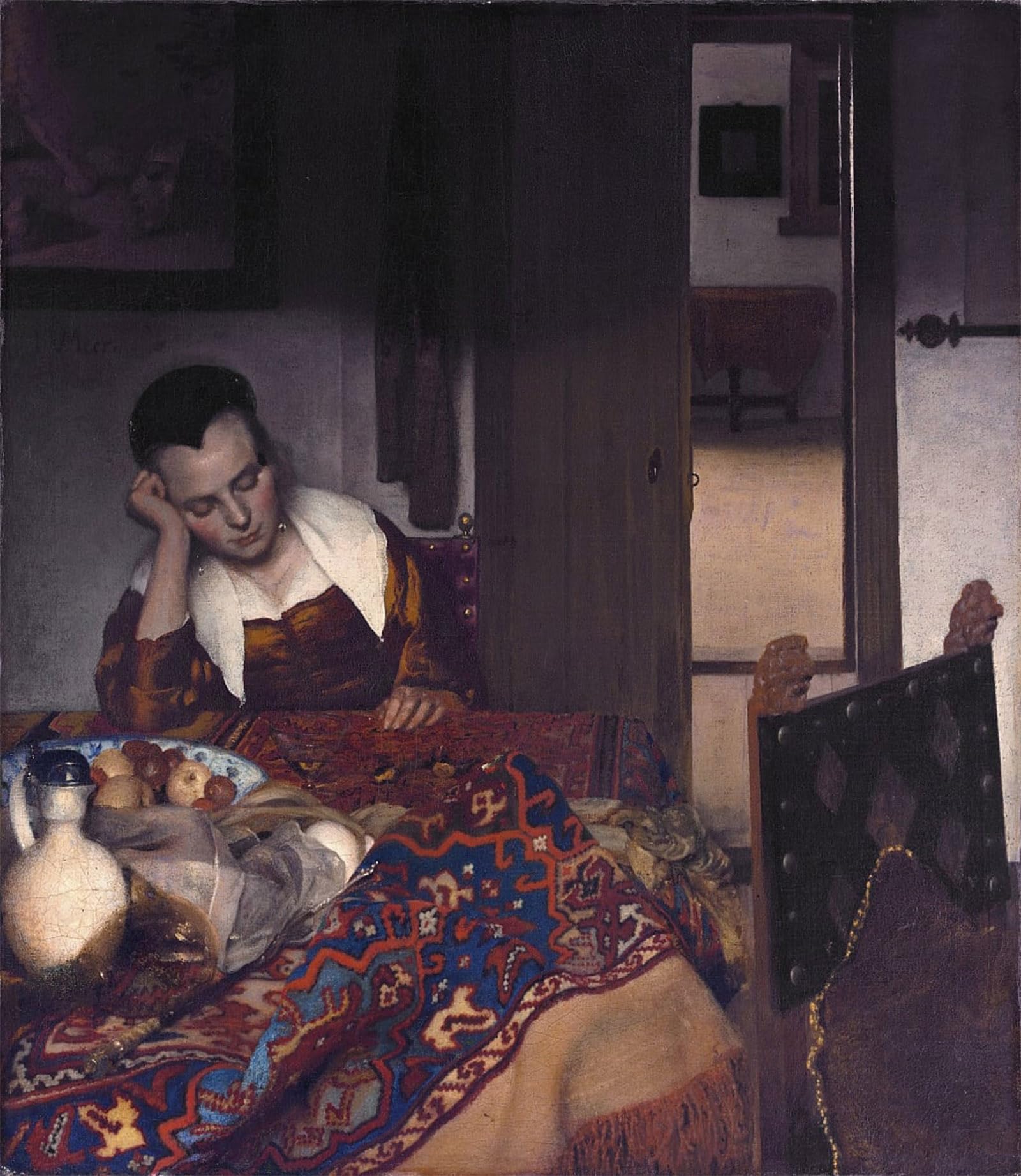 POSTERIIk Famous Print Pop Art Wall Art Graffiti a Maid Asleep by Jan Vermeer van Delft Art Prints for Home Decor 60x90cm