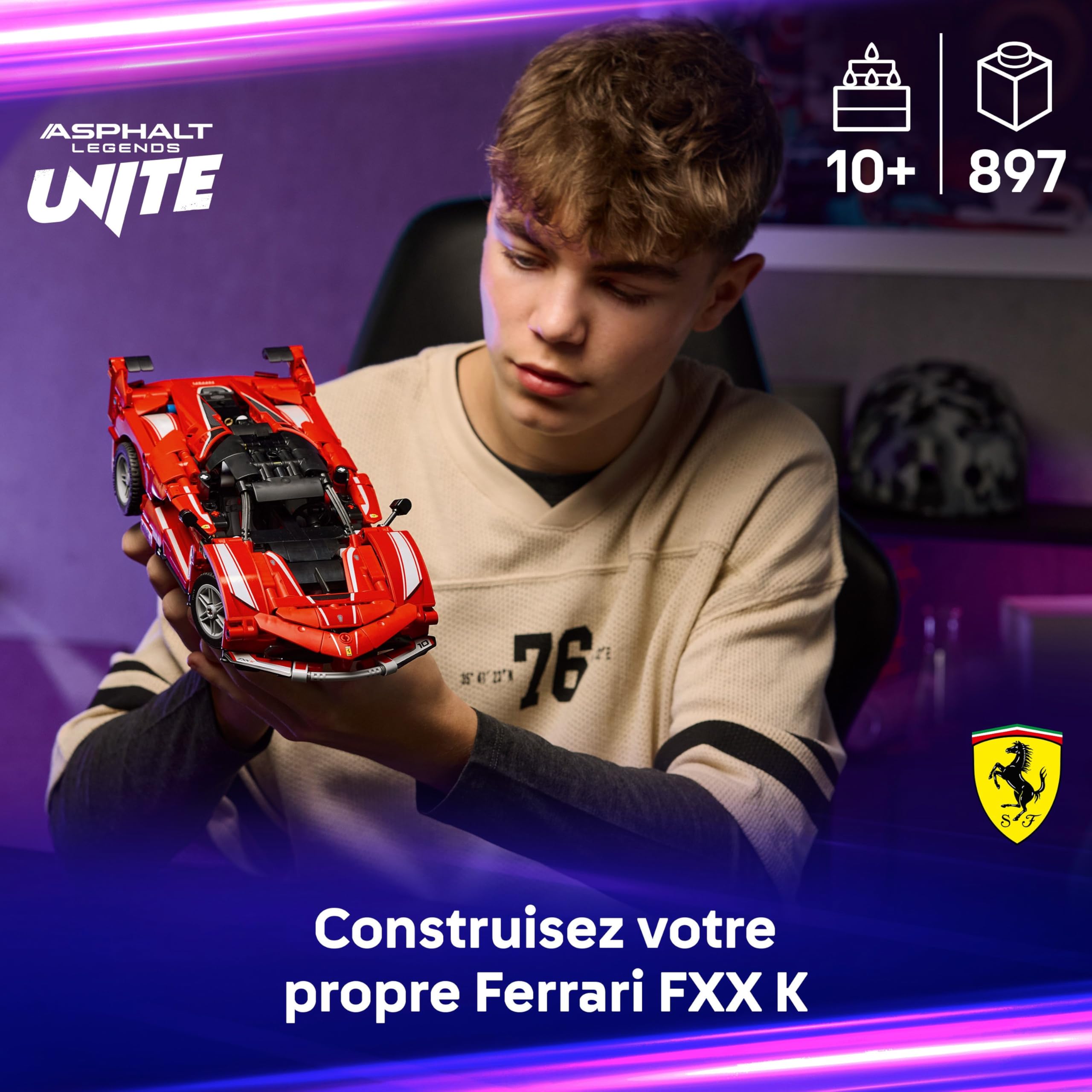 Visiter la boutique LEGO LEGO Technic Ferrari FXX K - Jouet Voiture de Course - Maquette de Construction avec Moteur V12, Différentiel & Pistons Mobiles - Décoration Automobile - Cadeau pour Garçon dès 10 Ans 42212 in use
