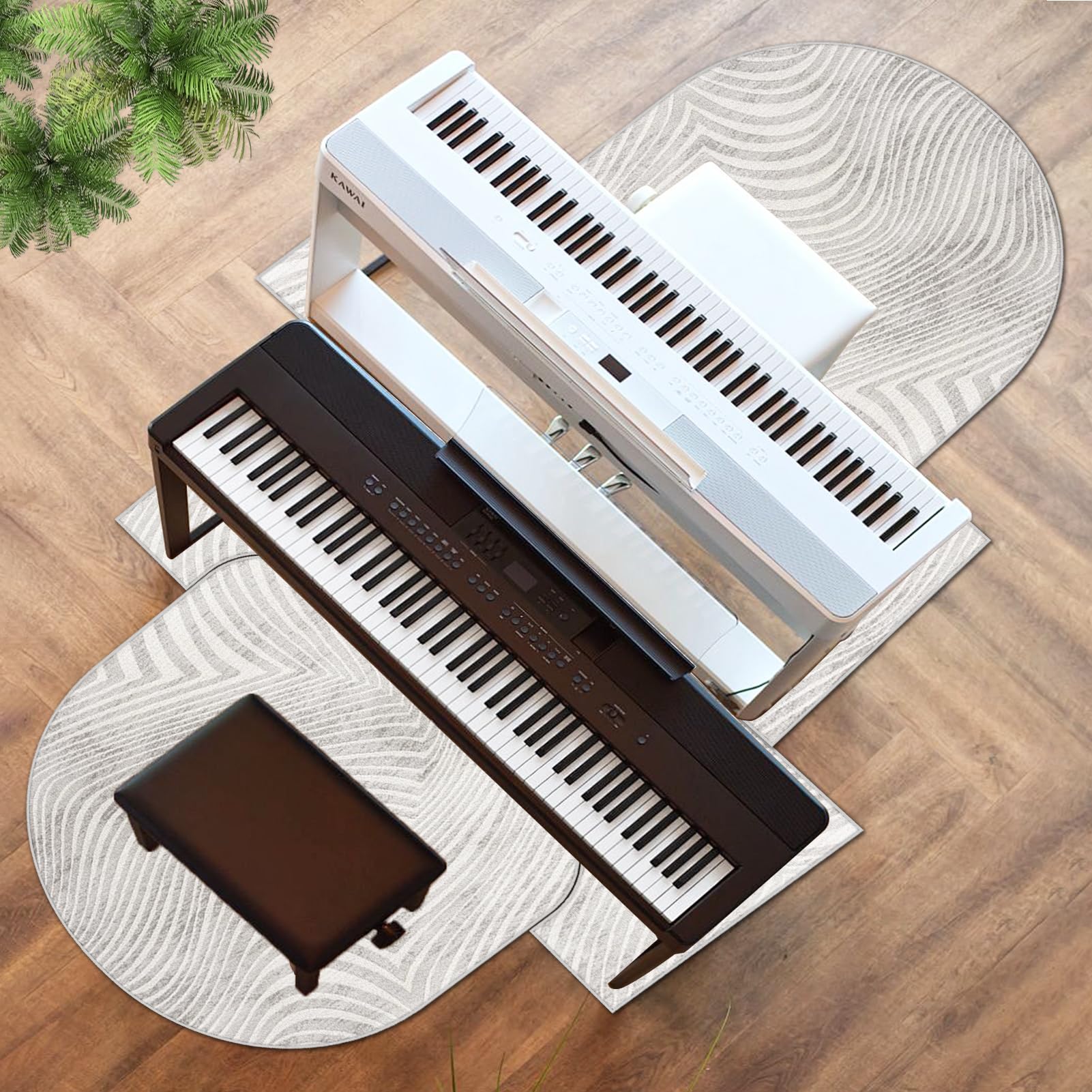 Tapis d'insonorisation pour piano et batterie, tapis de sol acoustique avec isolation thermique, antidérapant et absorbant le bruit, 110 x 110 cm