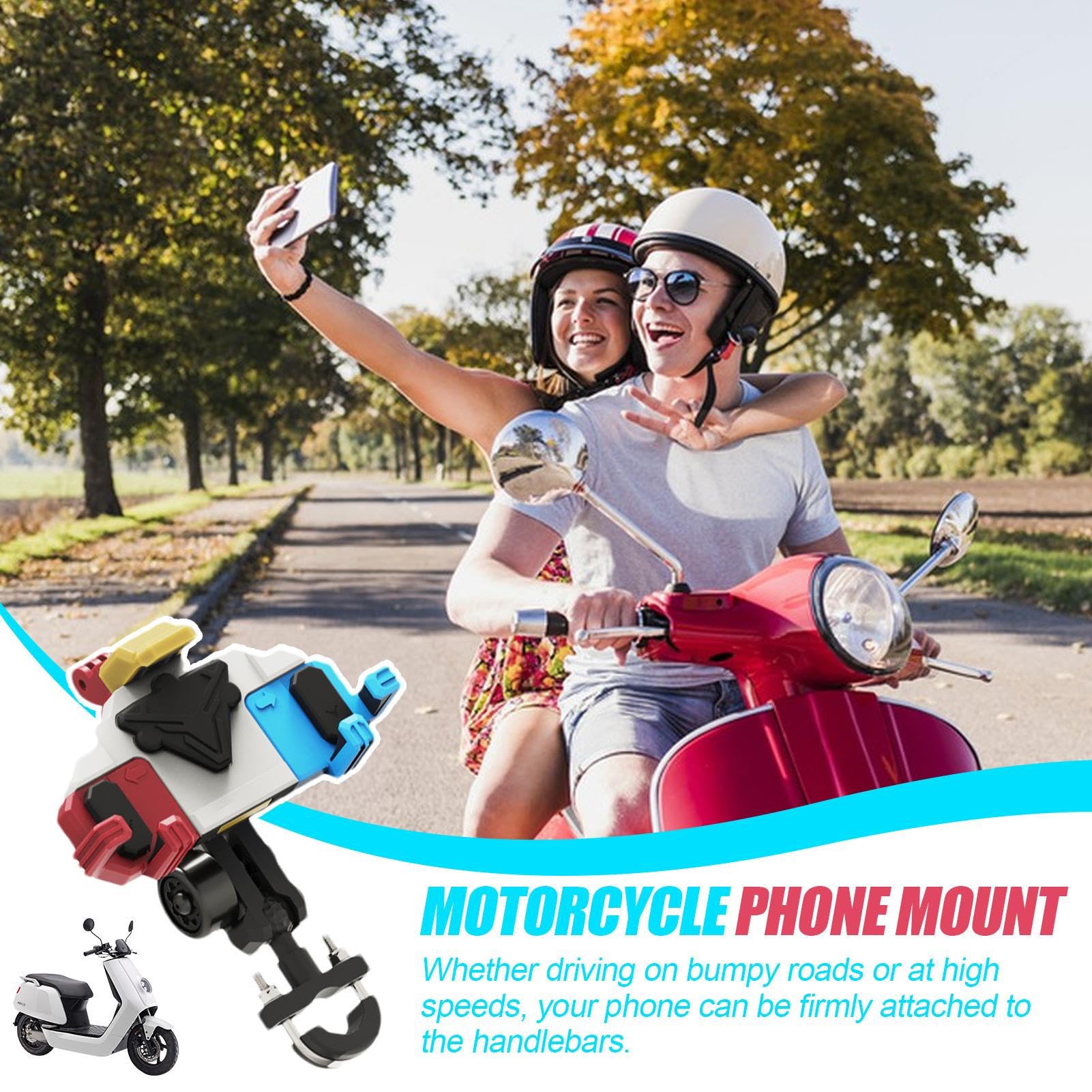Generico Porta telefono per moto, Porta telefono per bici - Morsetto per | cellulare con manubrio girevole a 360 gradi | Clip per per scooter, supporto per per smartphone da 4,7-7 pollici, per