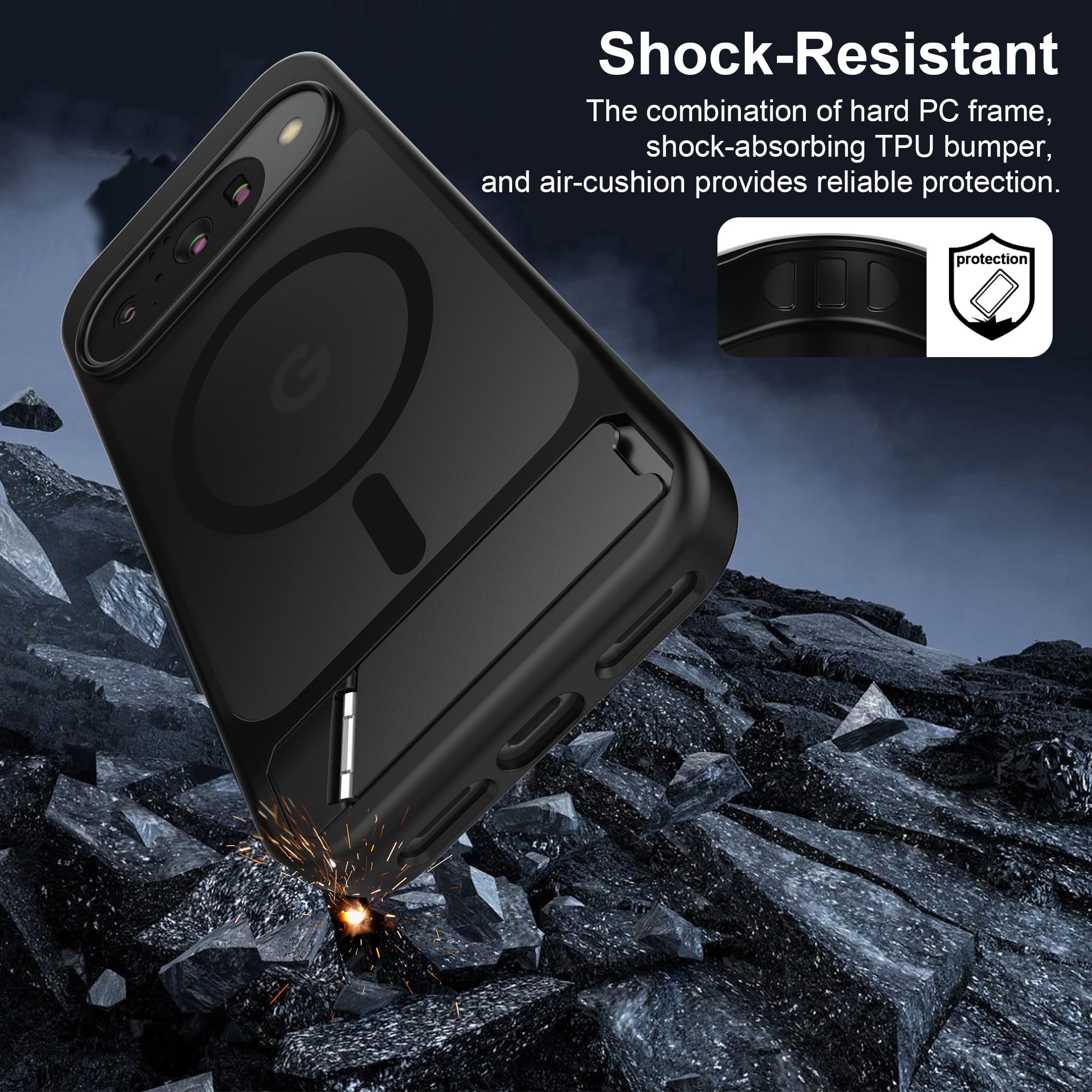 TORRAS Magnetic Guardian For Google Pixel 8 Pro Case With Magsafe [Military Grade Drop Tested] Protective Translucent Case For Pixel 8 Pro Phone Case Slim, Black | Guatemala