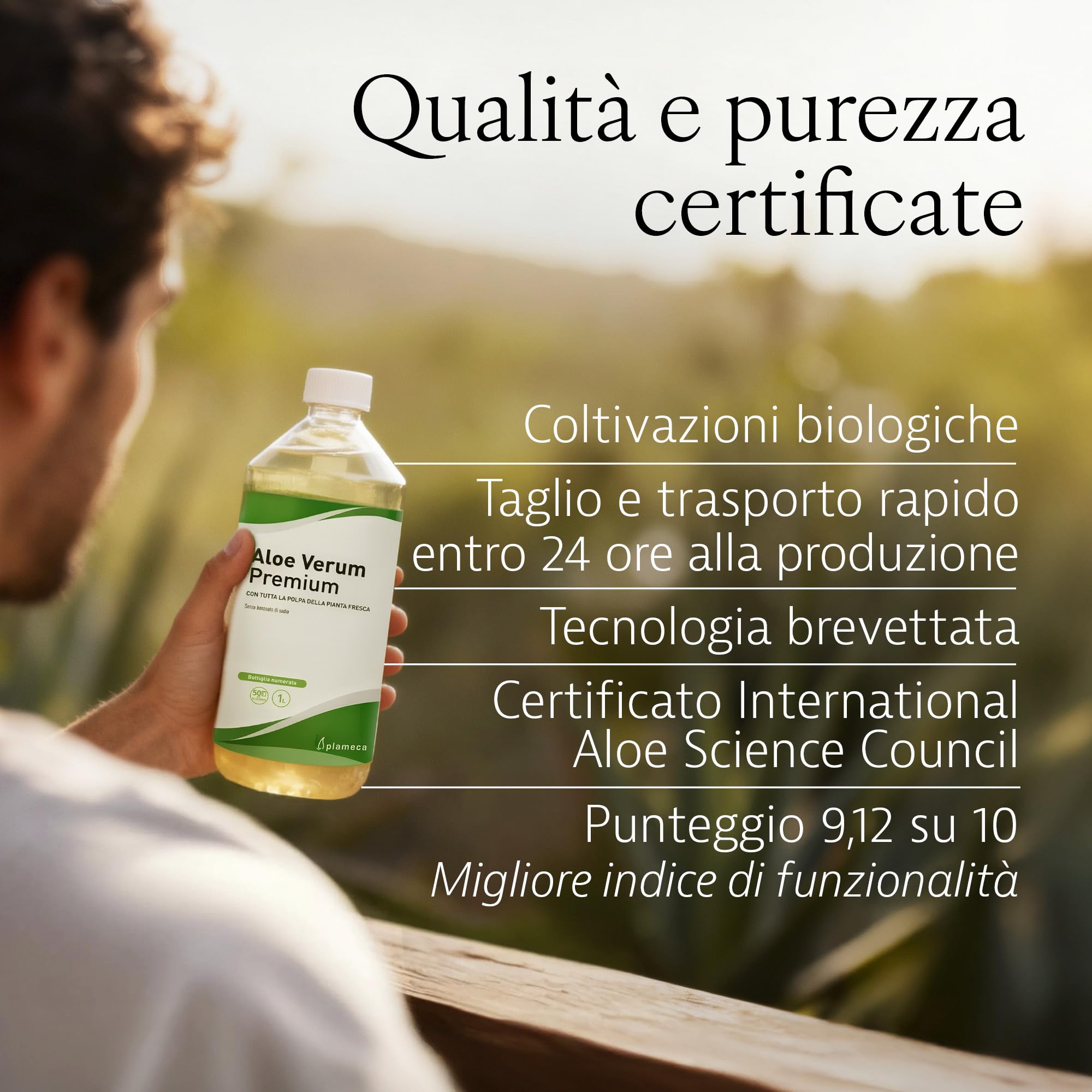 Plameca Aloe Verum Premium – Aloe Vera da Bere – Con tutta la polpa della pianta fresca - Non pastorizzato – 1000 ml per 20 Giorni