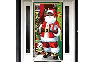 Exclusive Sunwer African-American Christmas Decor Door Cover X-Mas Party Supply Festive Indoor...