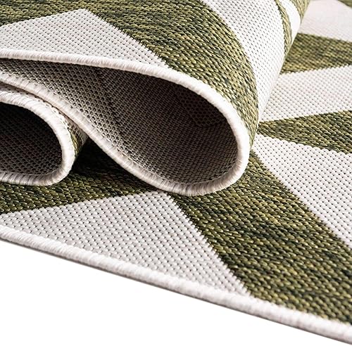 Vista 149 de Unique Loom Unique Loom Outdoor Collection - Alfombra de área - Napa (3 pies 3 pies, redonda, amarillo y aguamarina/amarillo)