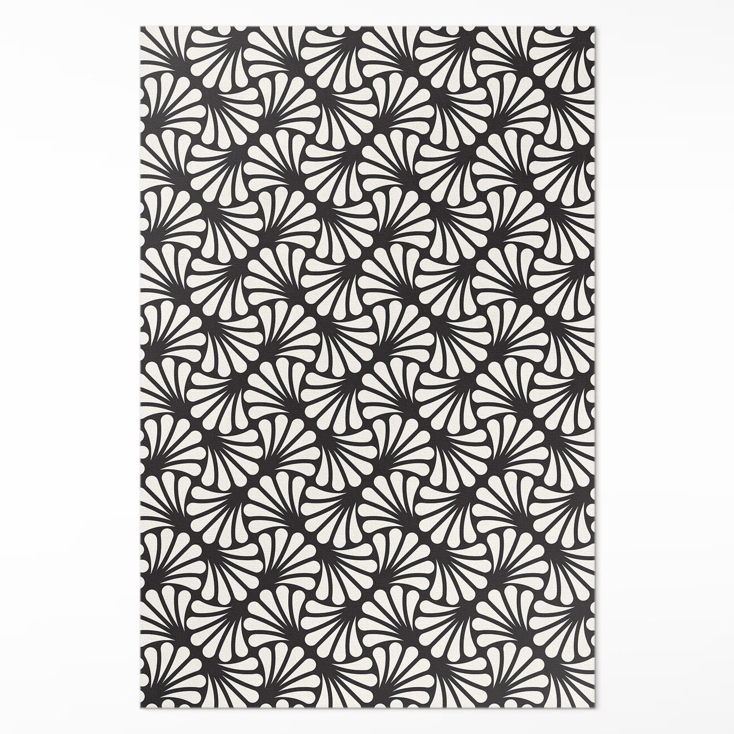 Tapis en vinyle 120x180 cm rectangle pour salon et cuisine à motif de feuilles