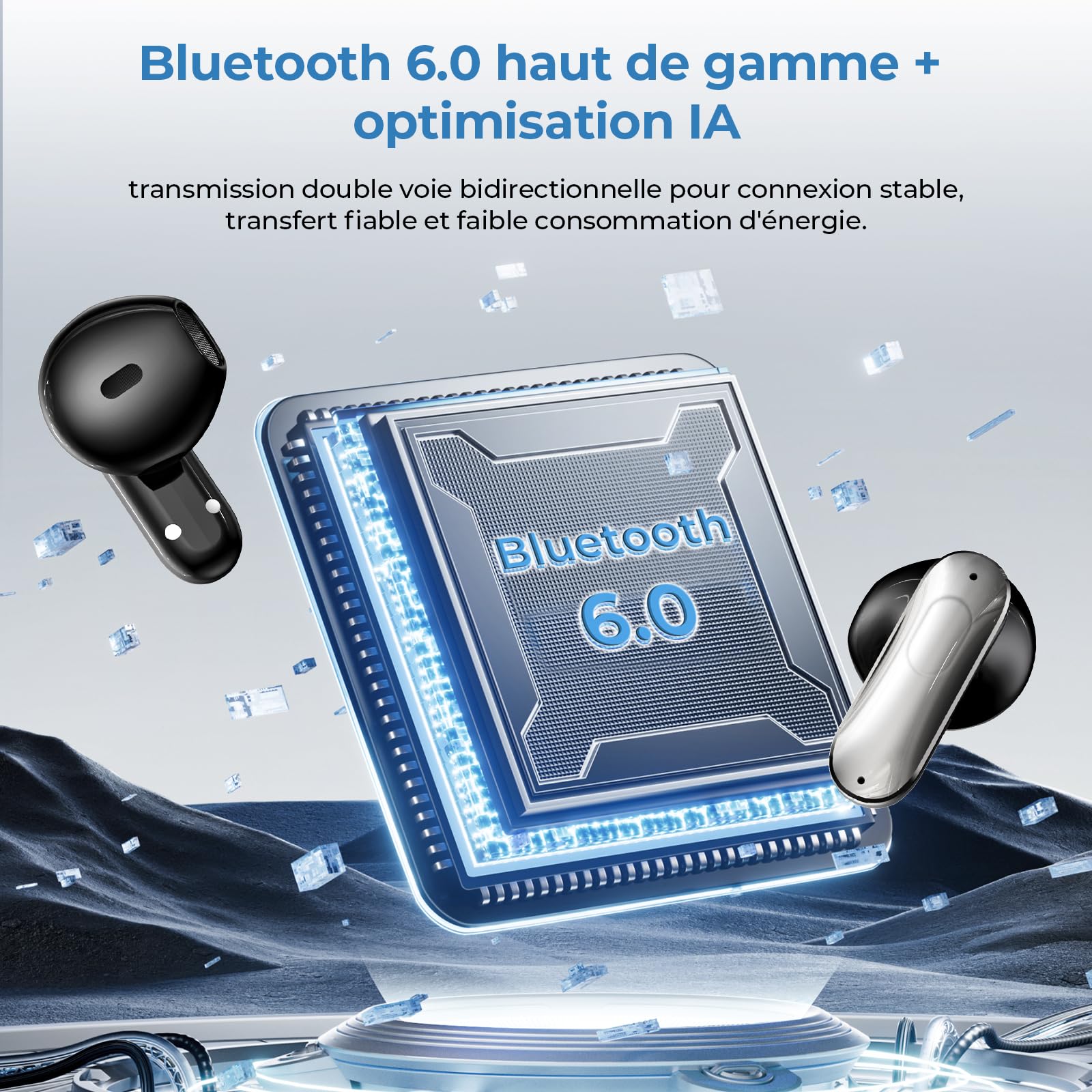 Écouteur Traducteur Instantané 165 Langues 11 Modes Bluetooth 6.0 48H Autonomie Écran Tactile LED