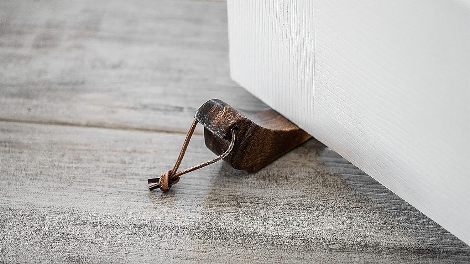 Door Stopper Decorative – 3Pcs Set Door Stop – Wooden Door Wedge – Beech Wood, Dark Acacia, Walnut – Lovely Bird Shaped Cute Door Stopper Wedge – Non-Slip Rubber Patches – Hanging Leather Strips