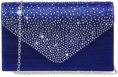 Miniatura 12 de Dasein Bolso de mano con satén satinado para mujer, tipo embrague, para noche, bandolera, bolsos, fiesta, graduación, boda, sobre Camello,Negro,Rojo