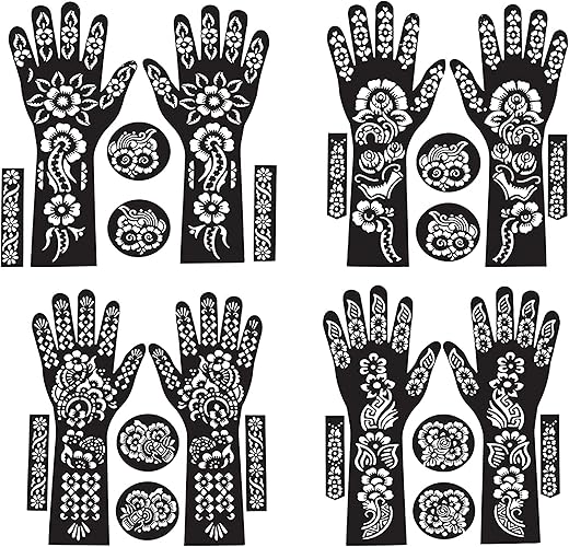 KICKWIX Tattoo Sticker Latest Wedding Mehandi Design Stencils Temporary Tattoo for Girls, Womens, Kids, Unisex Easy to Use in Just 4 Steps