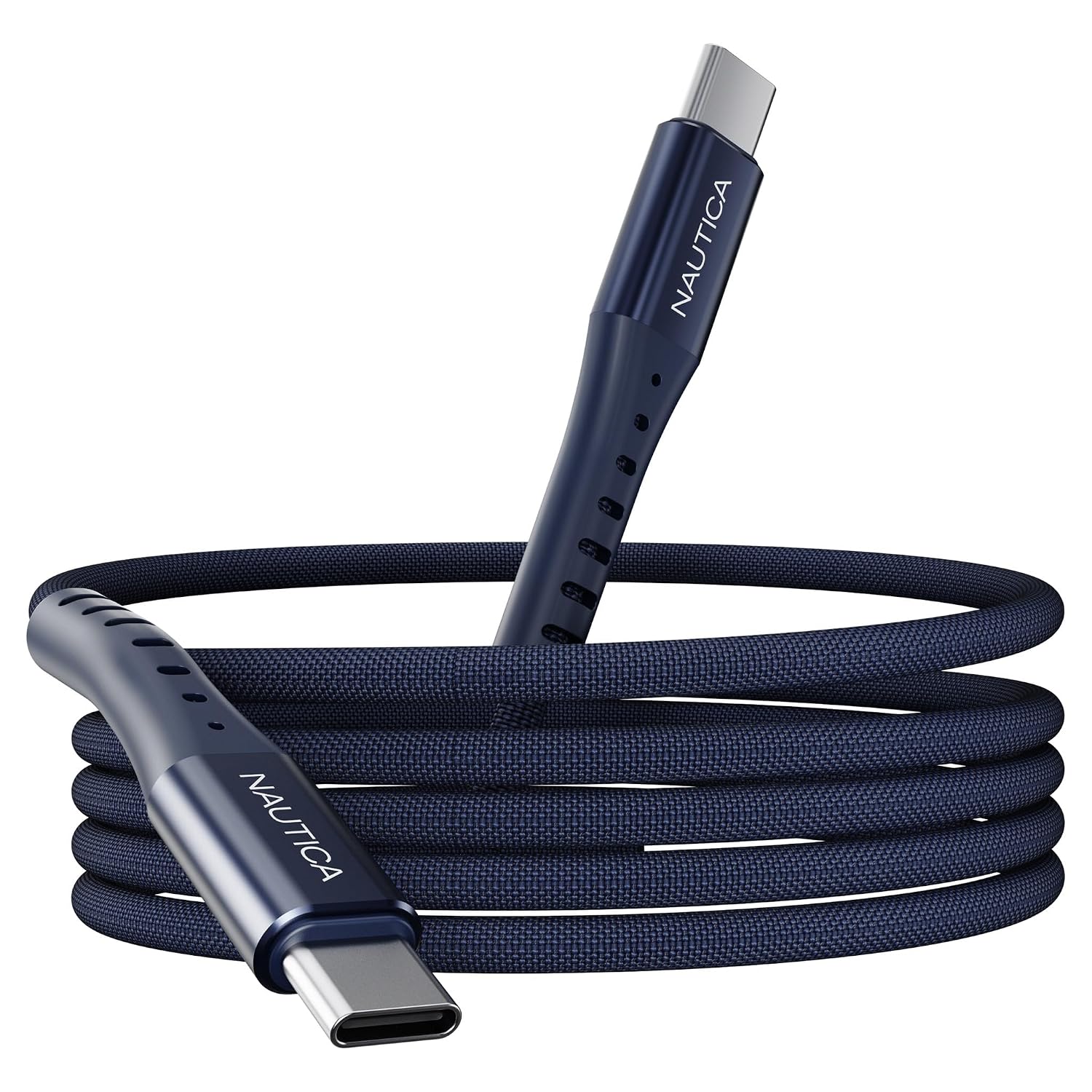Nautica USB-C to USB-C Cable, 15W High-Speed Charging, Durable Braided Cable, Premium Quality, Universal Compatibility (Navy)