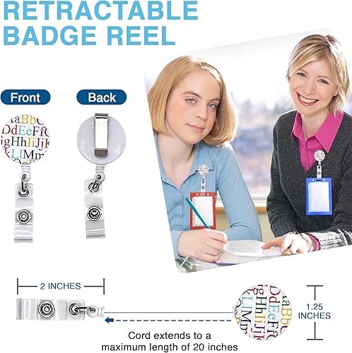 Miniatura 4 de EASTEX Llavero de cordón para profesor, cordón de identificación escolar del alfabeto ABC para llaves