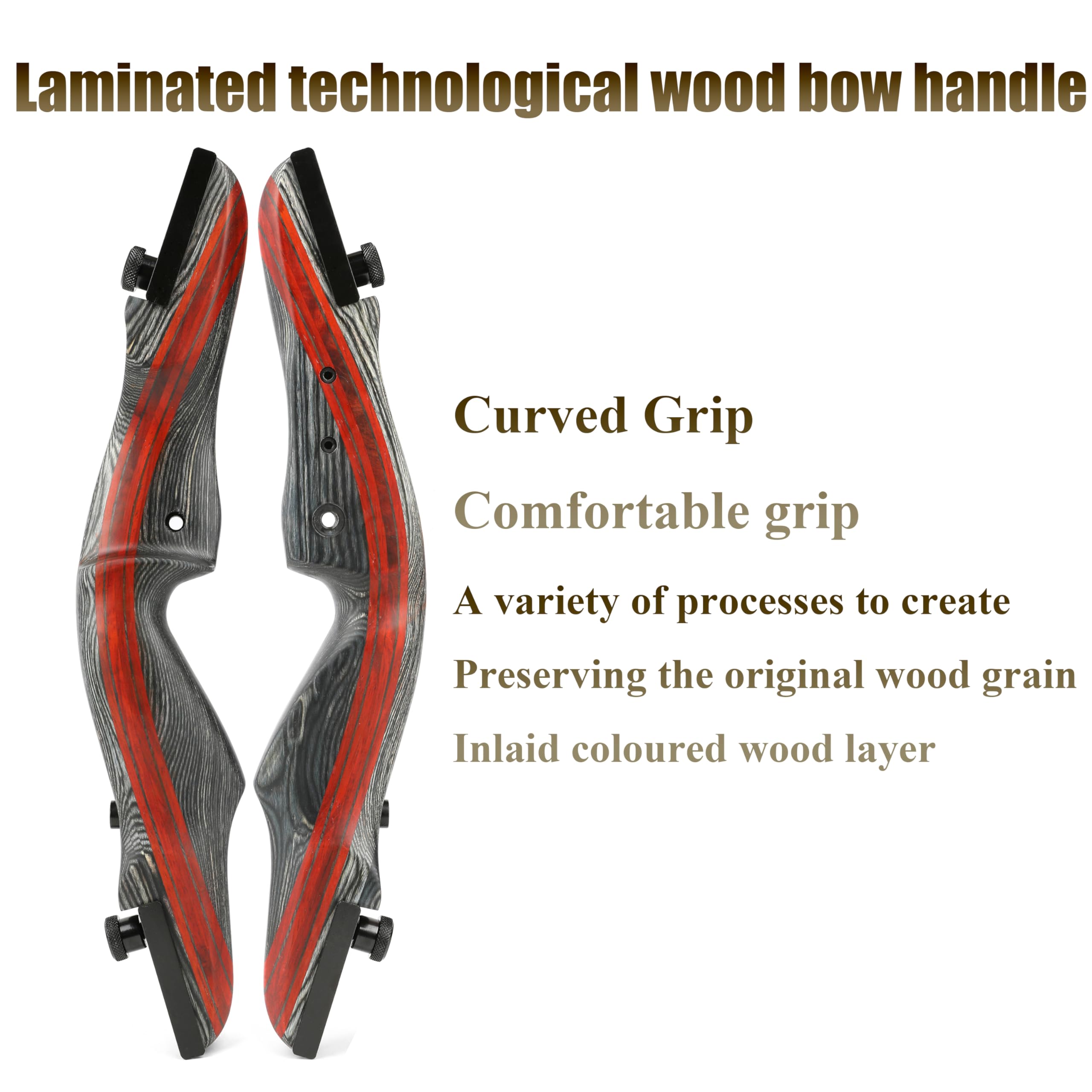 AMEYXGS Takedown Ricurve Bow and Arrow Set 62 pollici Arco da Caccia Tiro con L'arco con Frecce in Carbonio Accessori per Adulti 20-50 lbs Arco Tradizionale in Legno
