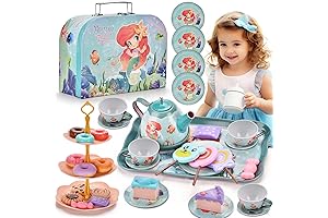 48-Piece Mermaid Tea Party Playset: The Perfect Princess Tea Time Experience for Little Girls