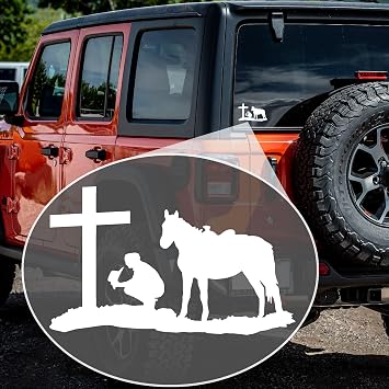Praying Cowboy W1 Vinyl Decal Sticker Car/Truck Laptop/Netbook Window 6" Inch- By CustomDecal US