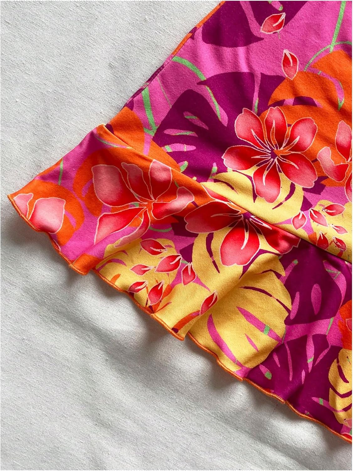 Floerns Women's Summer Tropical Twist Front Ruched Ruffle Hem Bodycon Cami Dress - Image 3