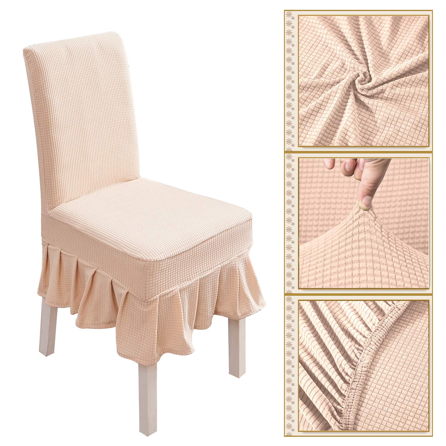 PETCUTE Coprisedia con Schienale Elasticizzato coprisedia Sala Pranzo Universale 6 Pezzi