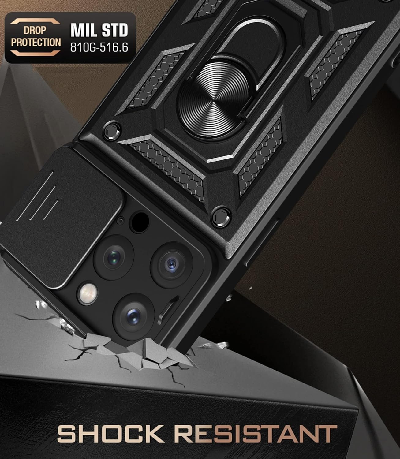 الرائد - ريكينج جراب لموبايل ايفون 13 برو مع غطاء كاميرا منزلق... - view 1