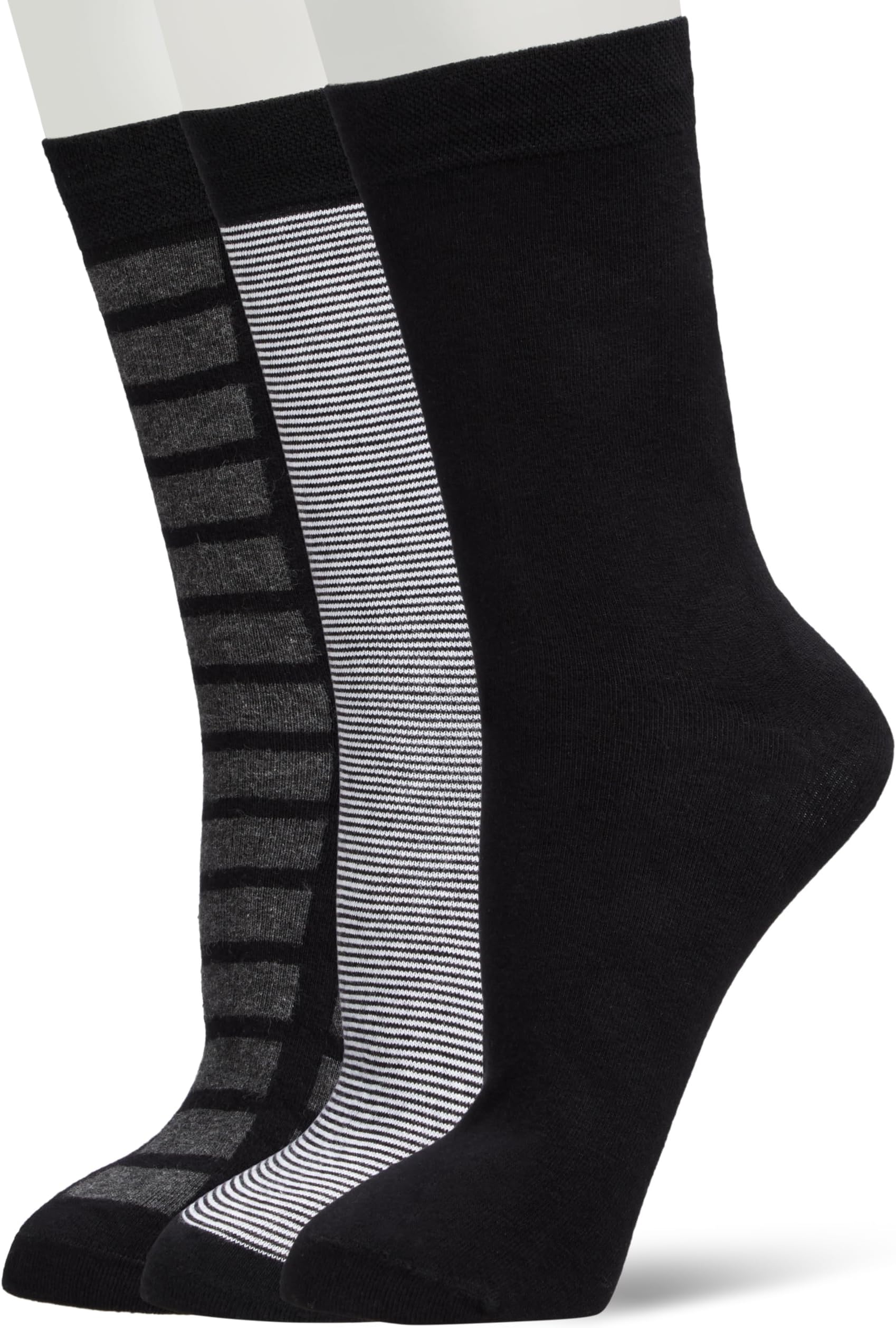 Amazon Brand - Symbol Men's Calf Length Cotton Formal/Casual Multicolored Free Size Socks (Pack of 3 Pairs)