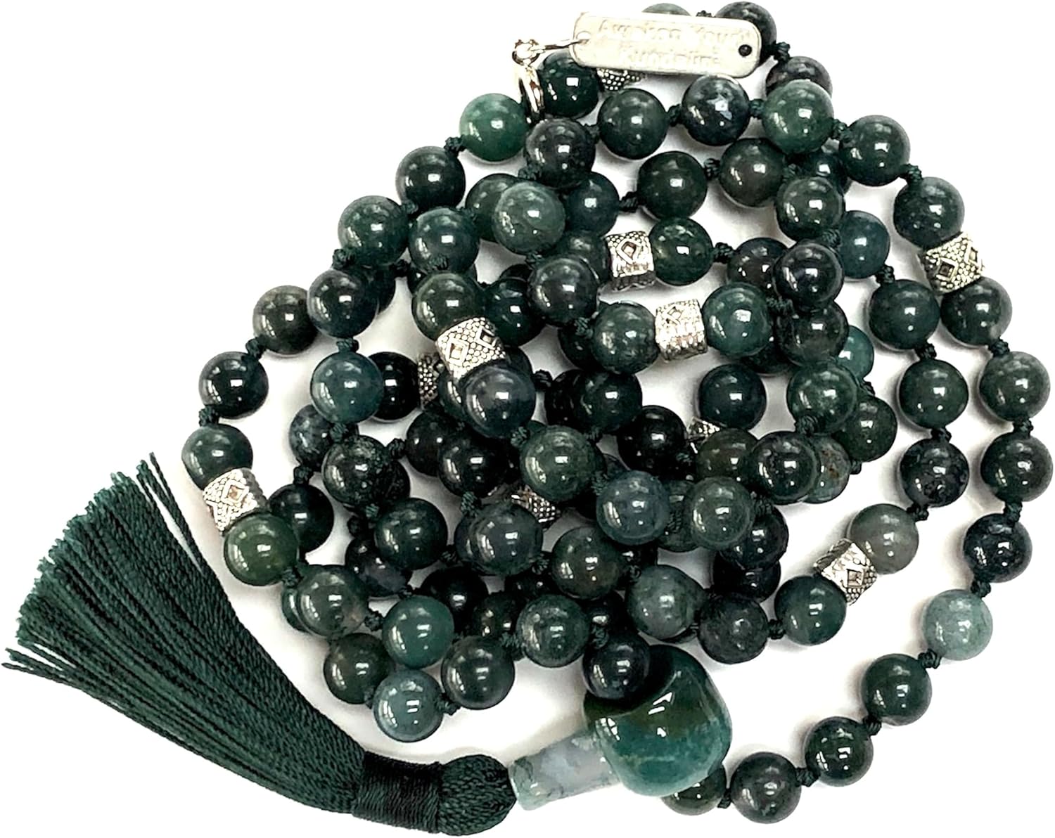Hand-Knotted Moss Agate Mala – 108 Beads for Balance & Harmony - Image 6