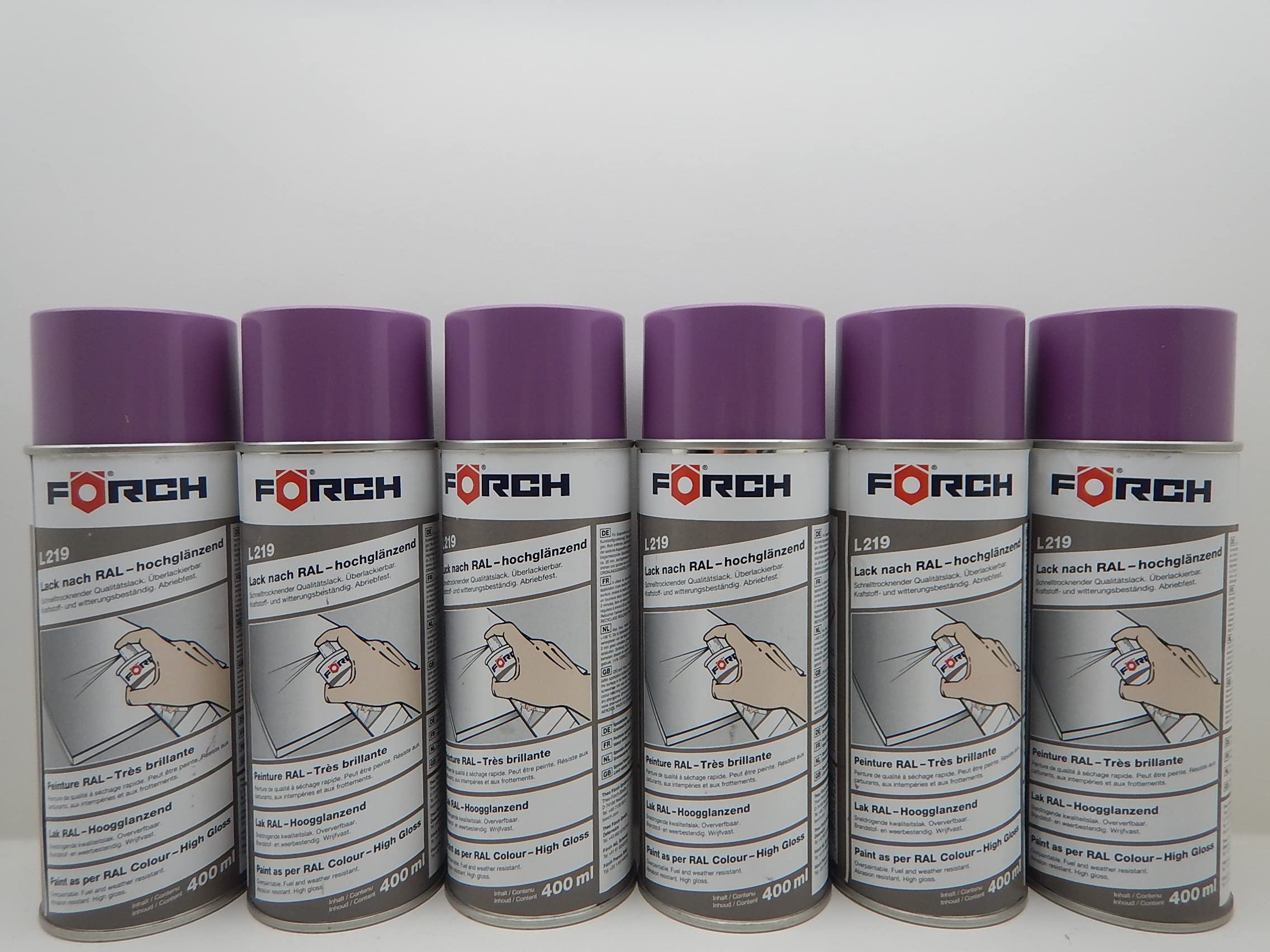 Förch ROTLILA LILA RAL 4001 LACK LACKSPRAY SPRAY SPRAYDOSE 400ML (6)