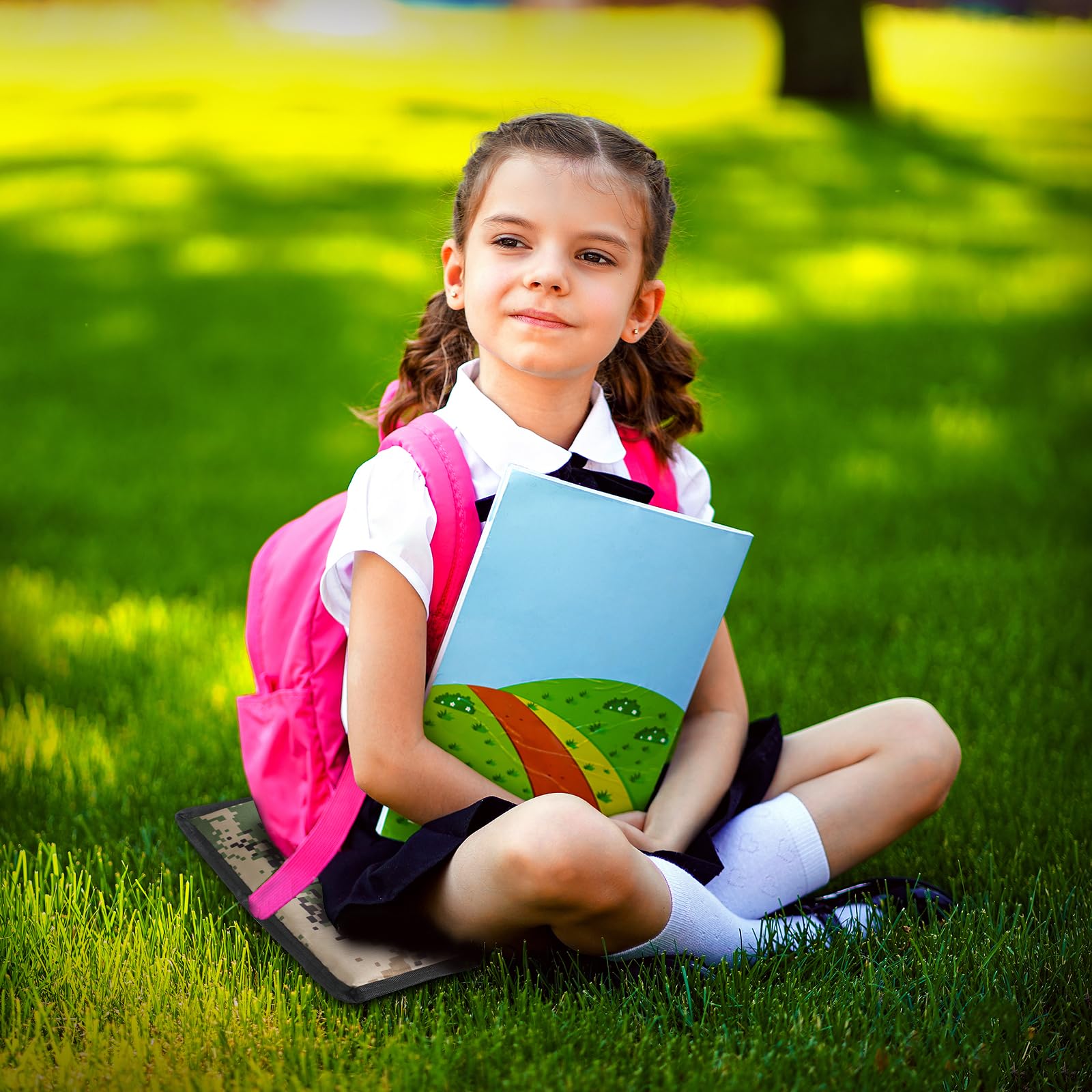 Set di 2 cuscini per esterni pieghevoli, per esterni, termici, impermeabili, per bambini e adulti, con 2 sacchetti per esterni, campeggio, escursioni, picnic, stadio
