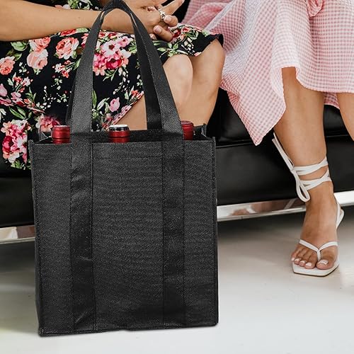 Miniatura 4 de Zerodeko 6 bolsas de vino para 6 botellas con divisor, bolsas de transporte de vino, bolsas de botella de vino, bolsas reutilizables para viajes,