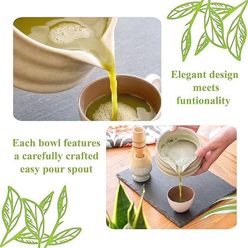 Miniatura 38 de Juego de batidor de matcha: el juego Matcha incluye batidor de matcha y tazón con boquilla, tamiz, soporte y cuchara, el batidor de bambú perfecto