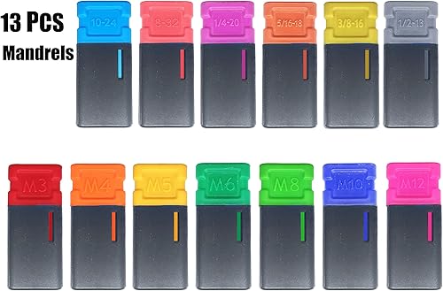 Miniatura 6 de Herramienta de tuerca remachadora de mano de 16 pulgadas, kit profesional de ajuste de tuercas remachables con 13 mandriles (M3 M4 M5 M6 M8 M10 M12