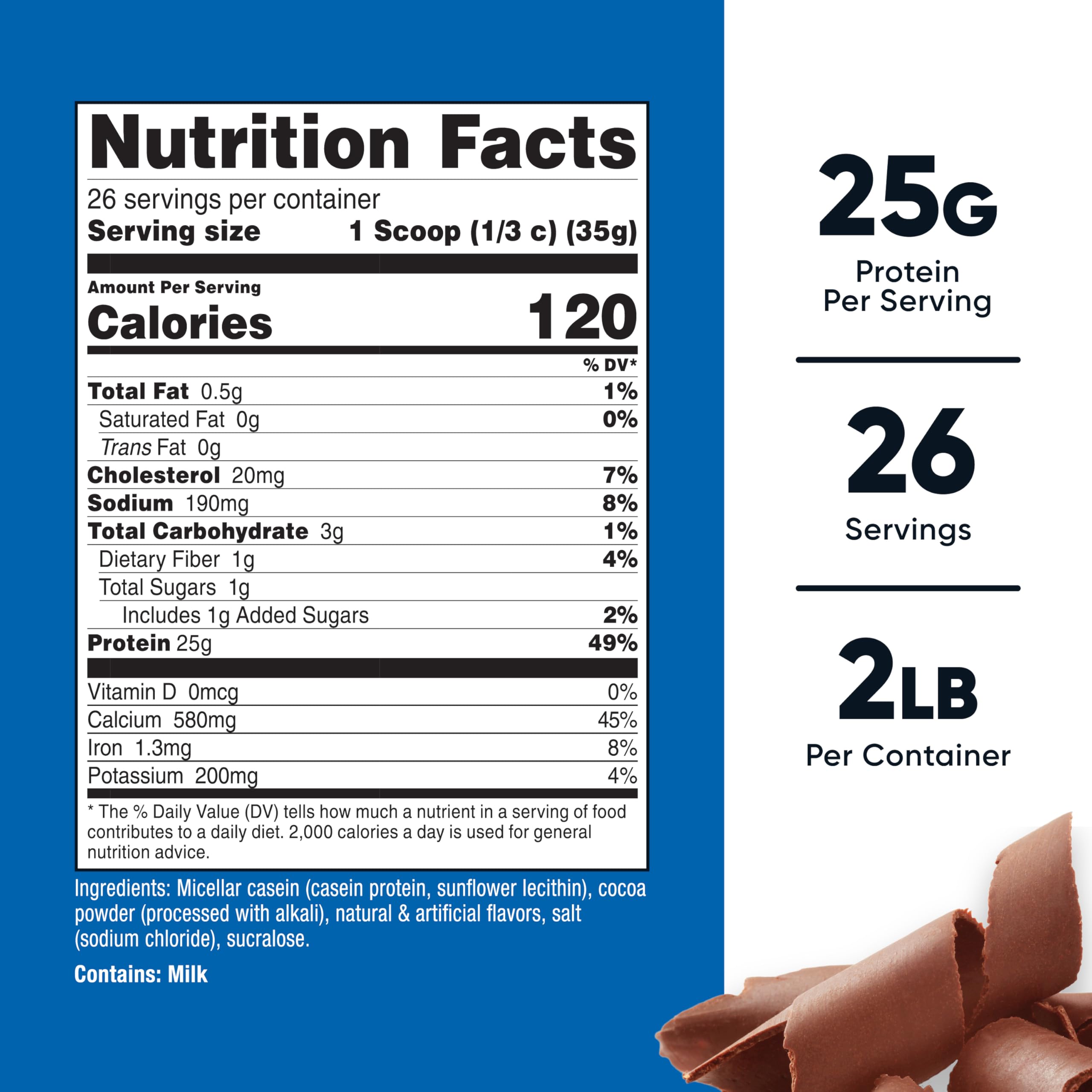 Nutricost Casein Protein Powder 2lb Chocolate — Amazon image 2