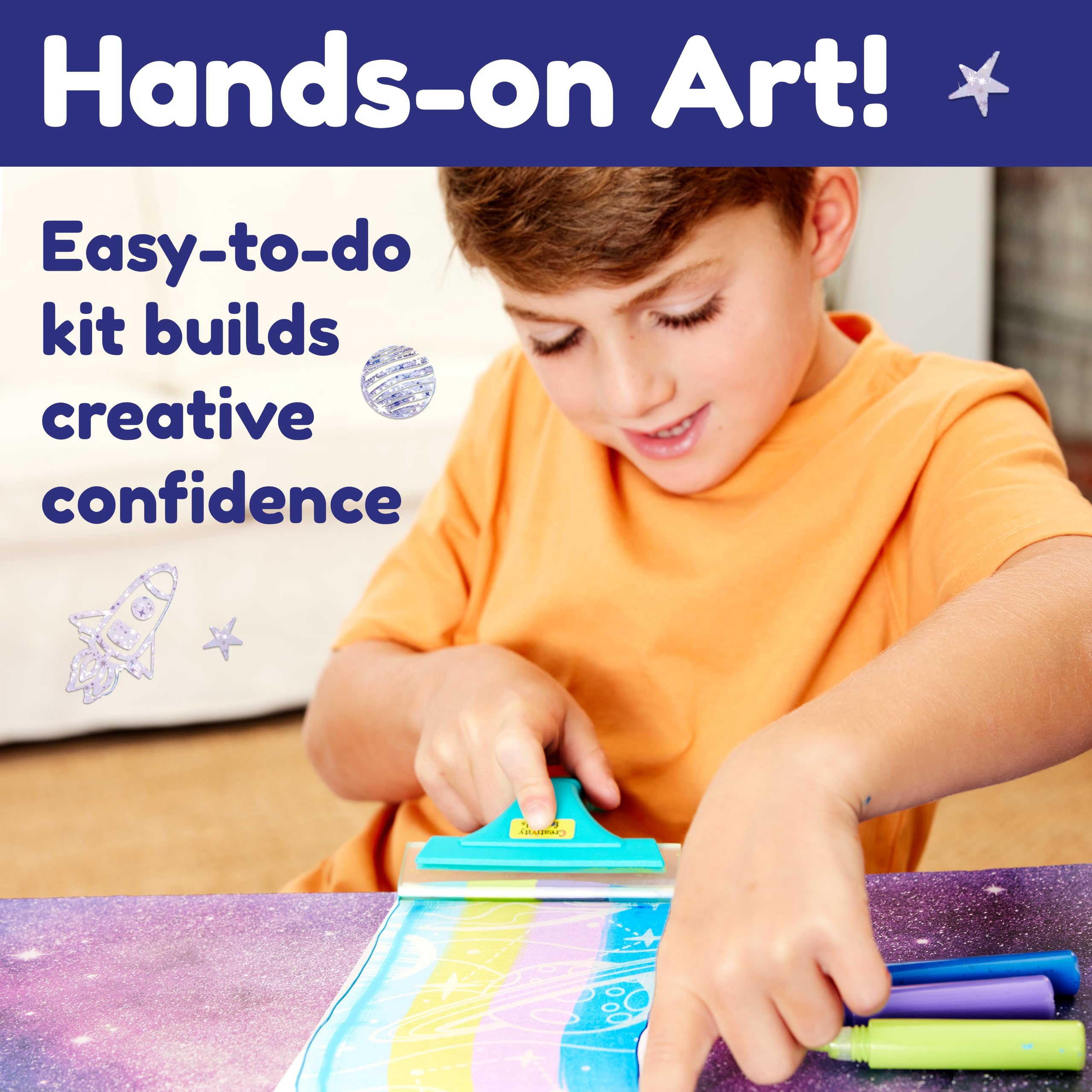 Creativity for Kids Squeegeez Magic Reveal Craft Kit: espacio exterior, actividades de manualidades para niños de 7 a 12 años, regalos del espacio exterior para niñas y niños