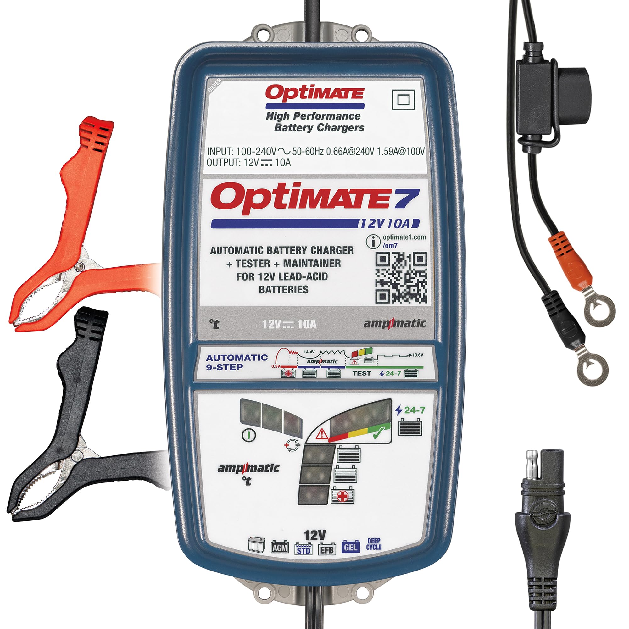 OptiMATE Chargeur de batterie TM254 Optimate7 AmpMatic, 7 12 V 10A