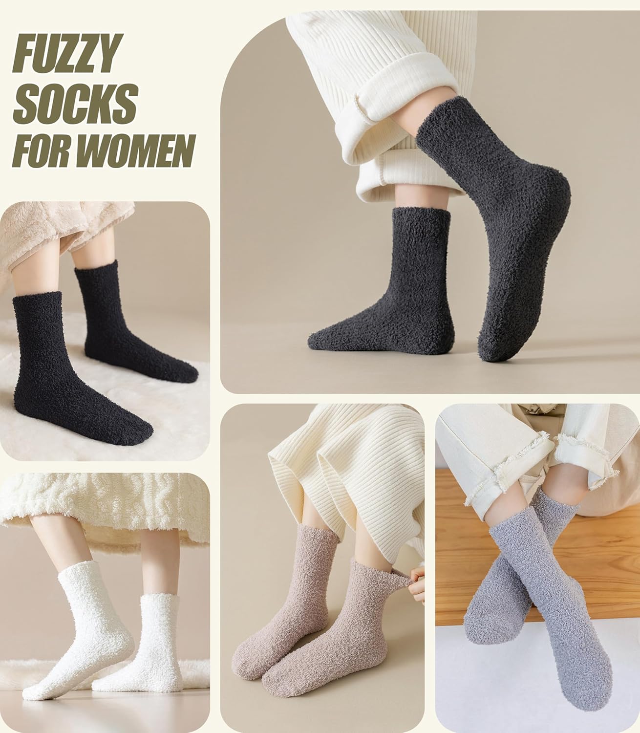 Fuzzy Socks for Women Fluffy Winter Slipper Soft Cozy Warm Plush Fleece Home Sleeping Gifts Socks - Image 2