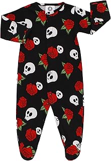 Metallimonsters Baby,Clothing,Baby Boys 0-24m,Sleepwear & Robes,Sleepsuits Metallimonsters Skull & Rose Sleepsuit