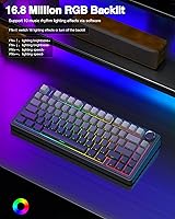 Vista 6 de AULA Teclado mecánico inalámbrico F75 Pro, 75% teclado personalizado intercambiable en caliente con perilla, retroiluminación RGB, interruptores
