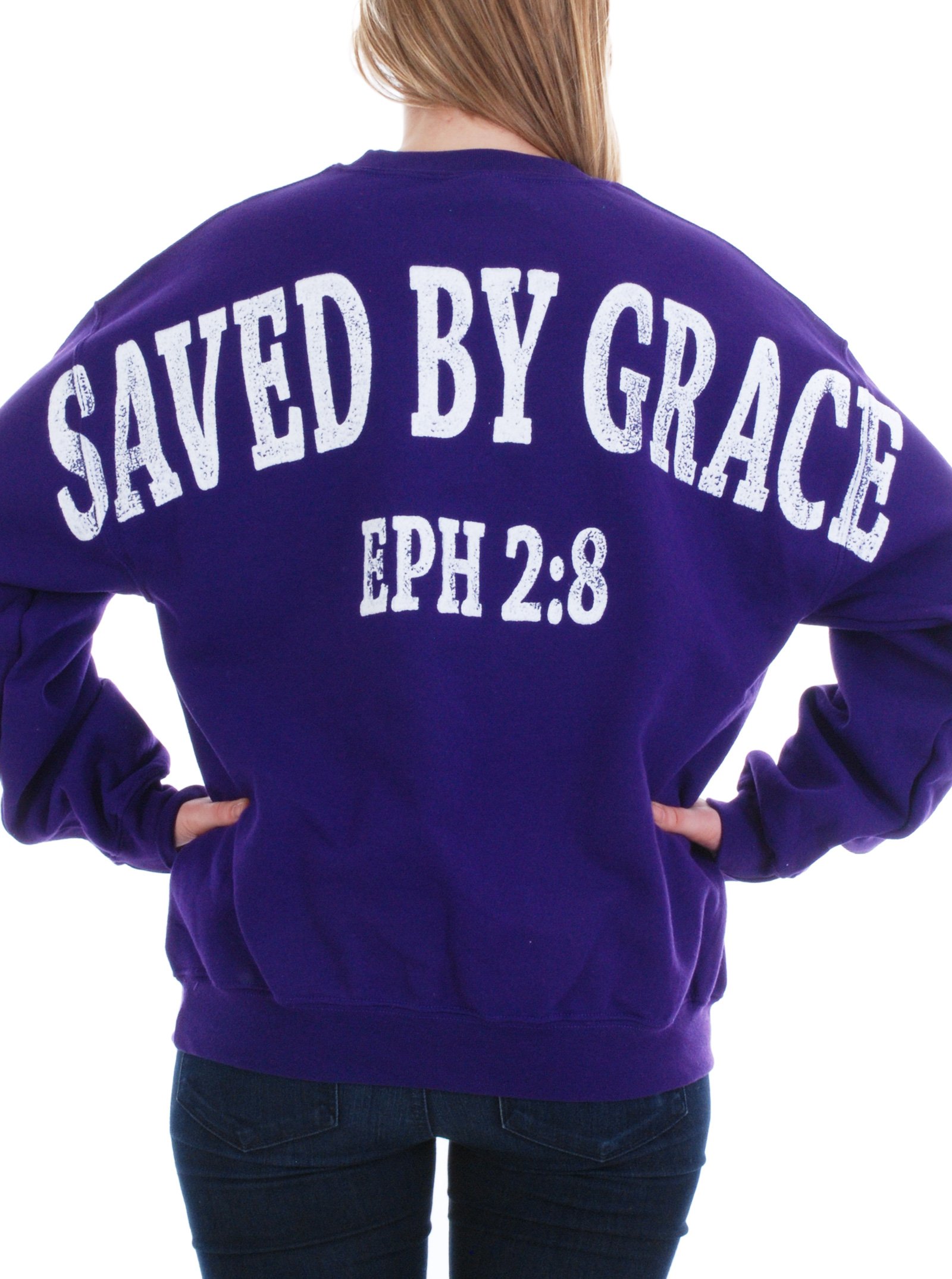 Saved By Grace Stadium Sweatshirt Small Purple