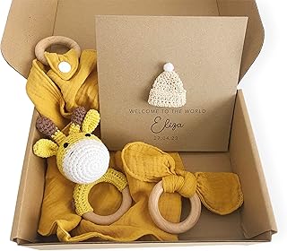 New Baby Gift Set, New Baby boy gift, New Baby Girl Gift, Newborn gift box, New Baby Gift box, Baby Shower Gift, Baby Gift (With greeting card (Beige Hat)) (Add greeting card (Beige Hat))
