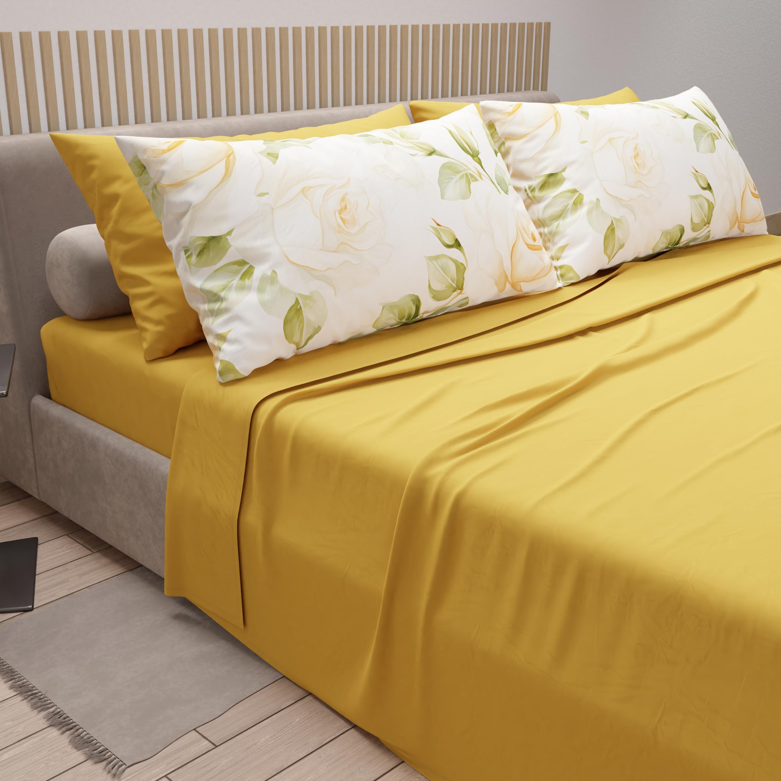 PETTI Artigiani Italiani, Cotton Sheets with Pillowcases in Digital Print, Double Bedsheets, Double Bed Set - Image 2